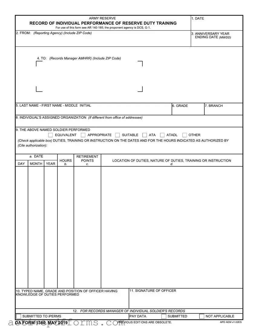 Free Da 1380 PDF Template