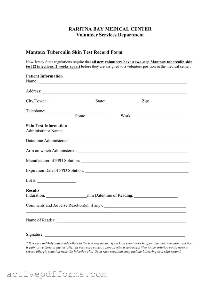 Free 2 Step Tb Test PDF Template