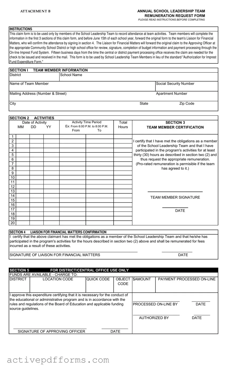 Free Annual School Leadership Team PDF Template