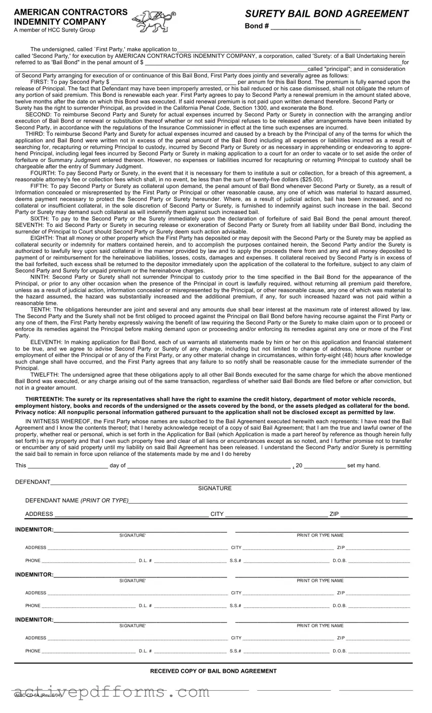 Free Bail Bond Release Paperwork PDF Template