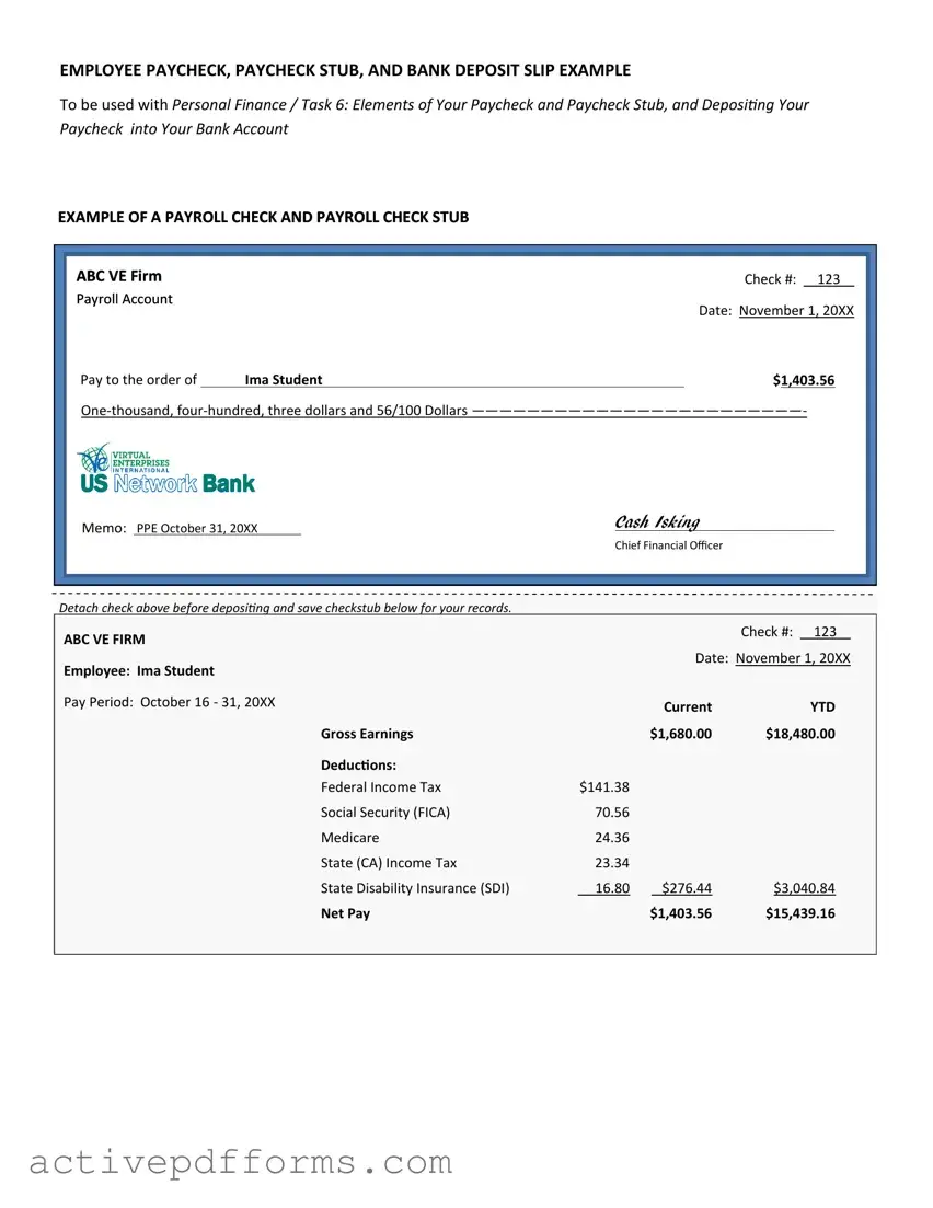 Free Payroll Check PDF Template