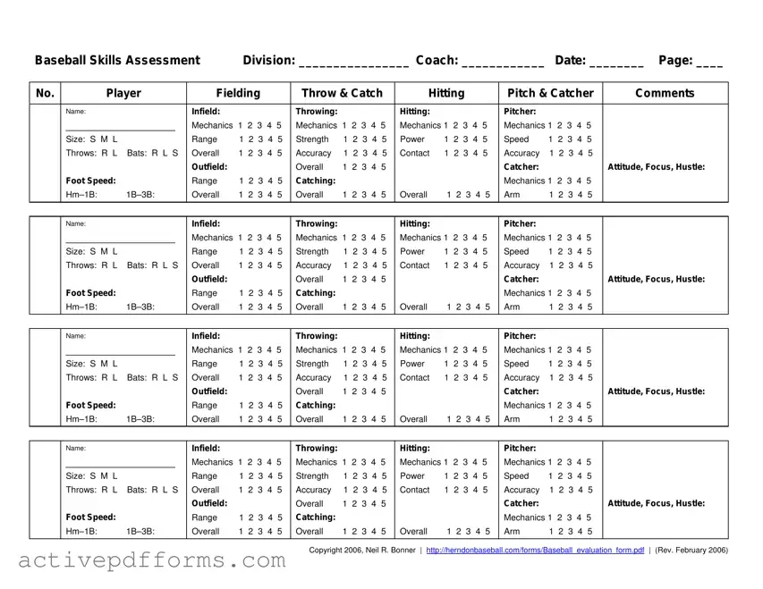 Free Baseball Assessment PDF Template