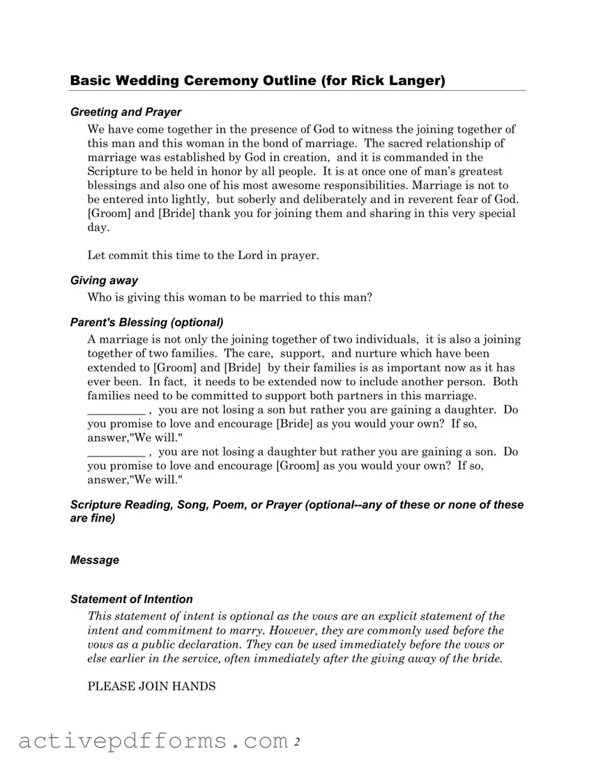 Free Wedding Ceremony Script PDF Template