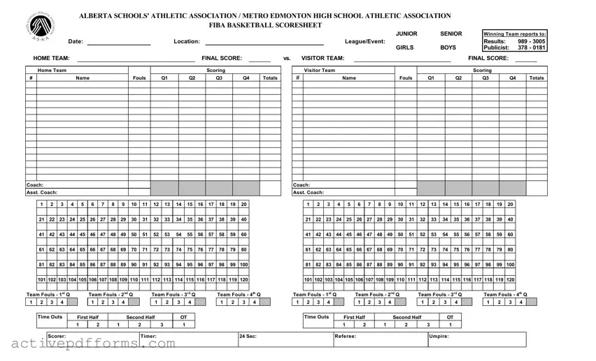 Free Basketball Scoresheet PDF Template