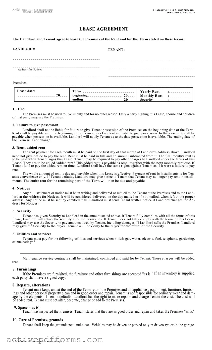 Free Blumberg Lease Agreement PDF Template