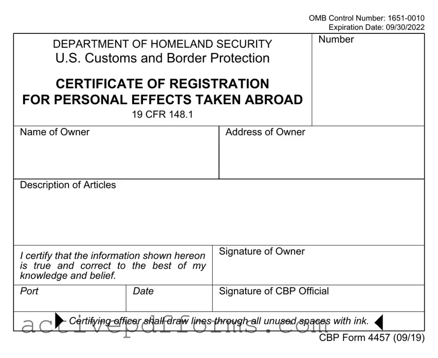 Free Cbp 4457 PDF Template