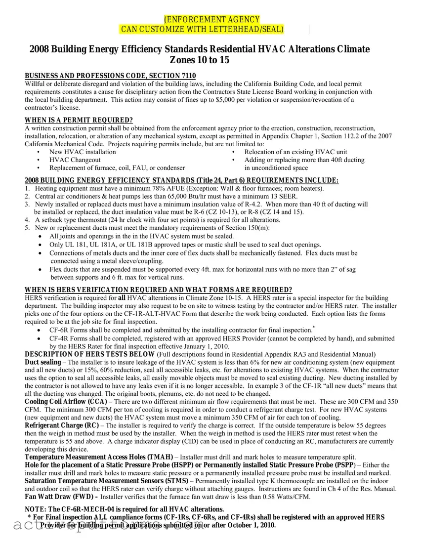 Free Cf 1R Alt Hvac PDF Template