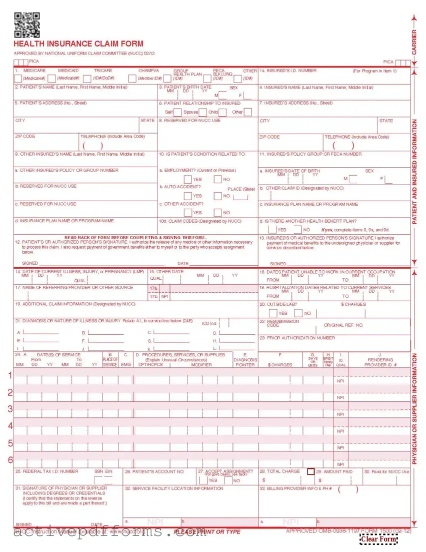 Free CMS 1500 PDF Template