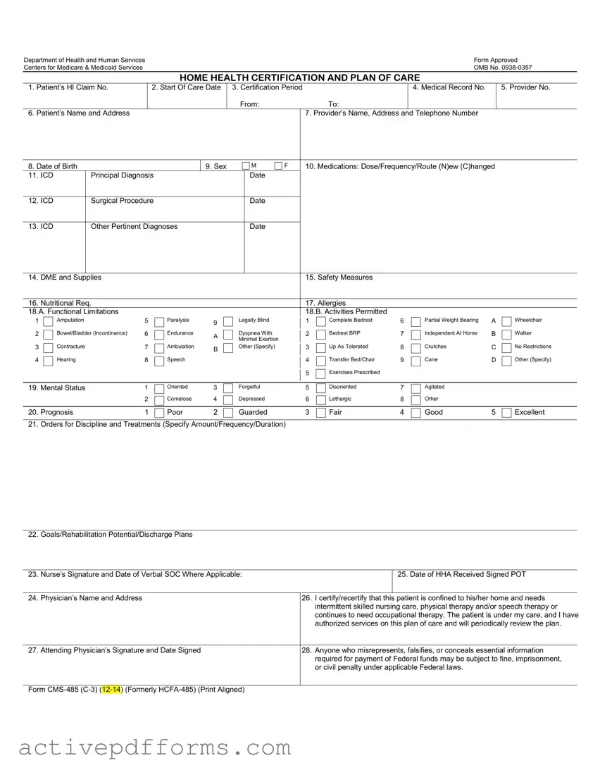 Free Cms 485 PDF Template