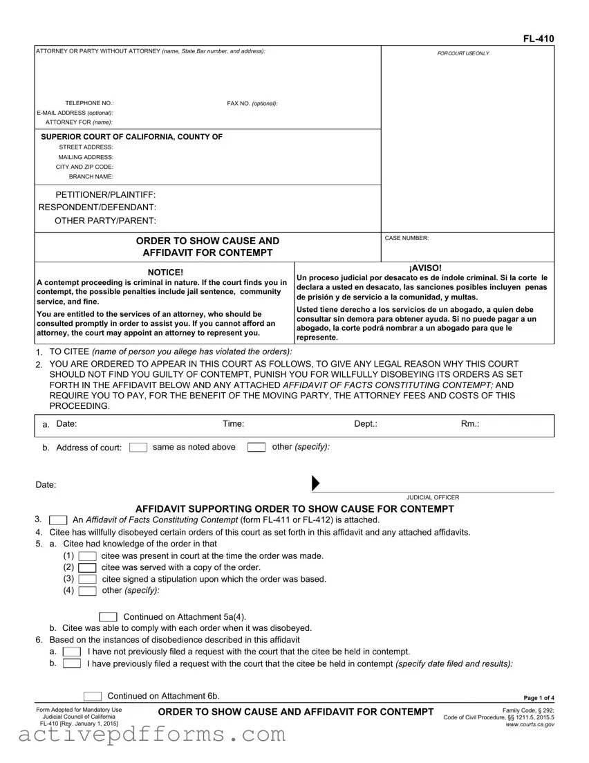 Free Contempt Fl 410 PDF Template