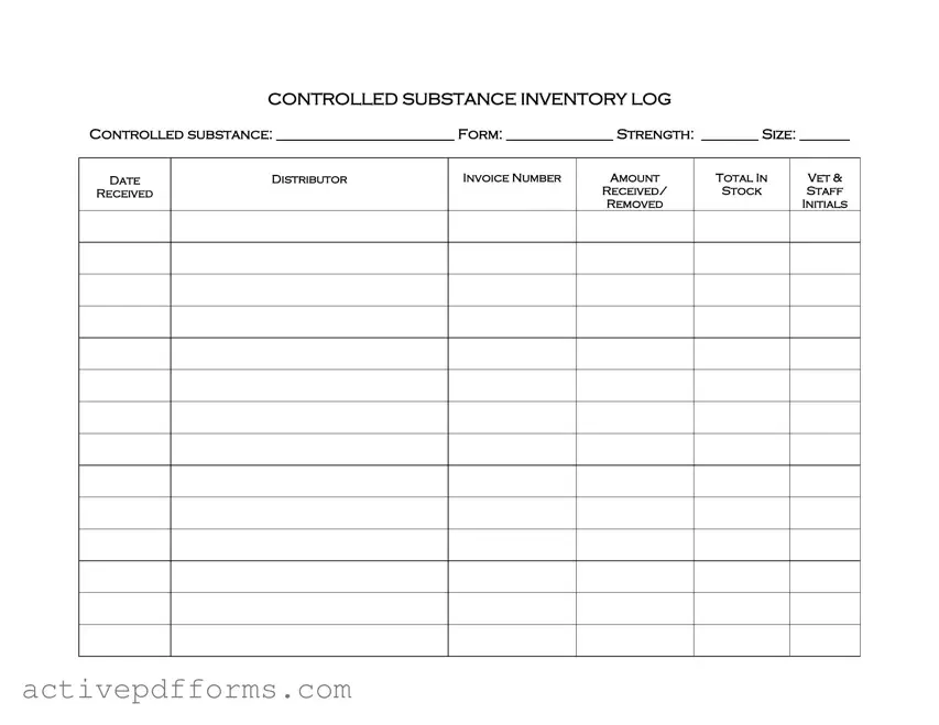 Free Controlled Drug Log PDF Template