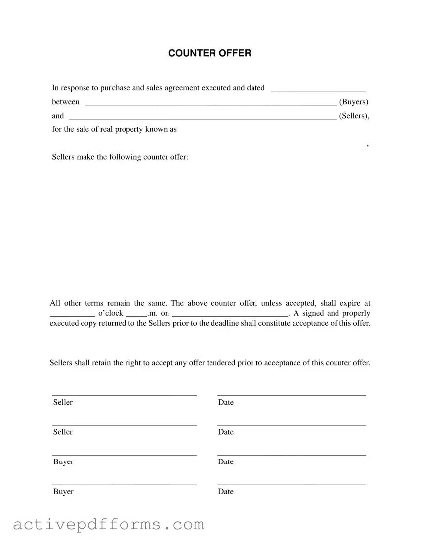 Free Counter Offer PDF Template