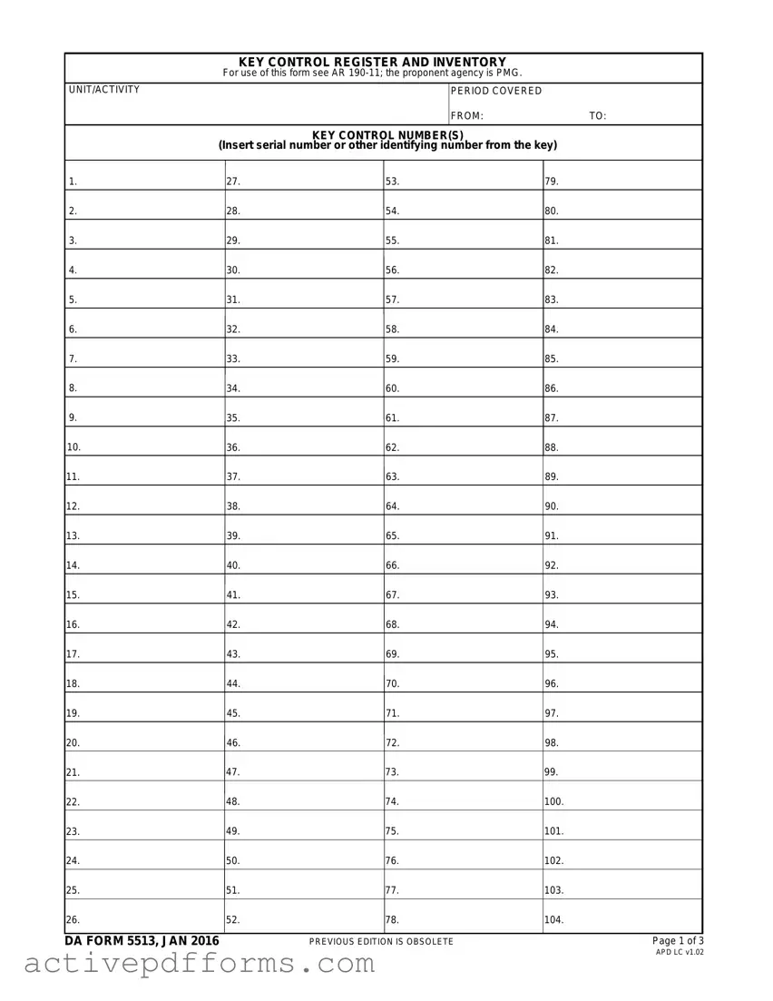 Free Da 5513 PDF Template