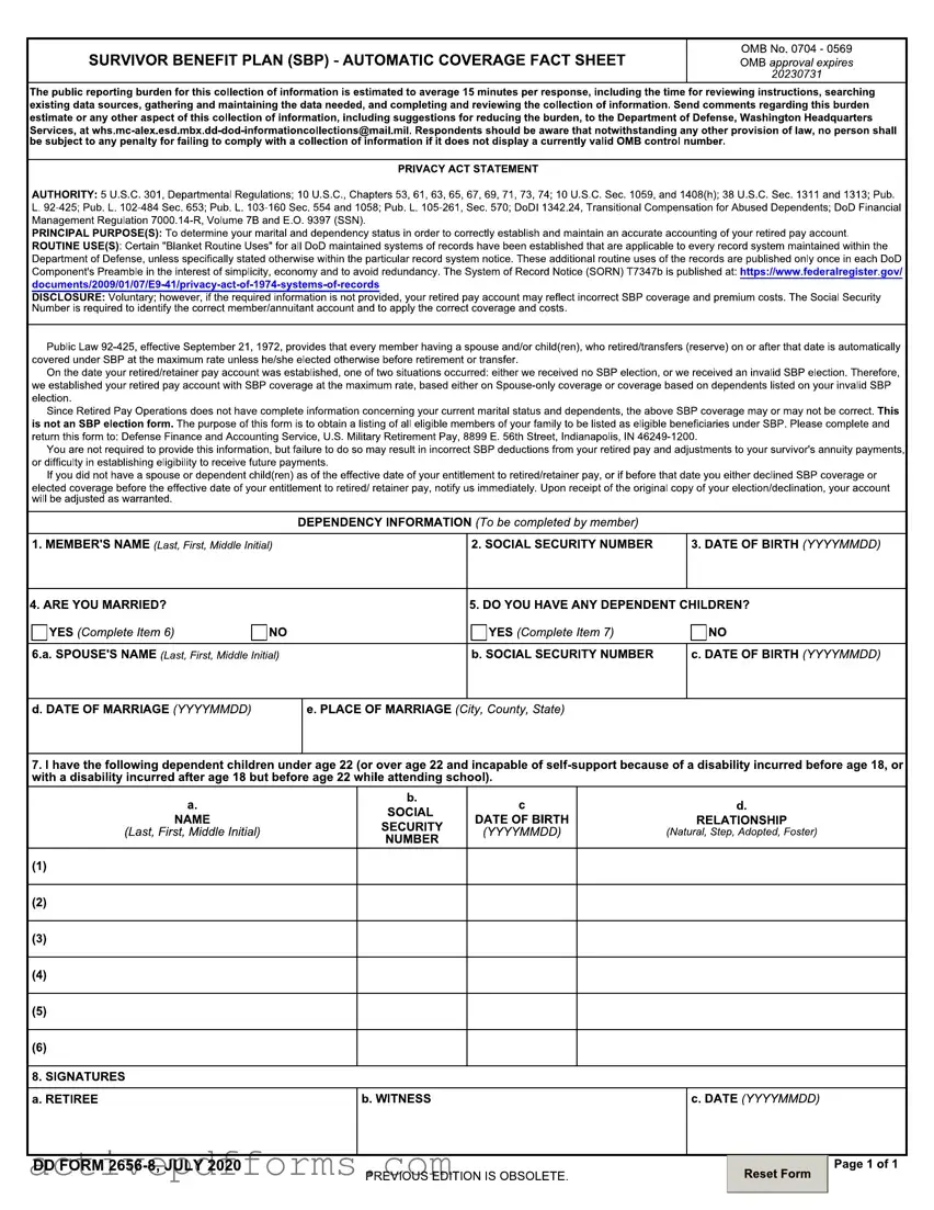 Free Dd 2656 8 PDF Template