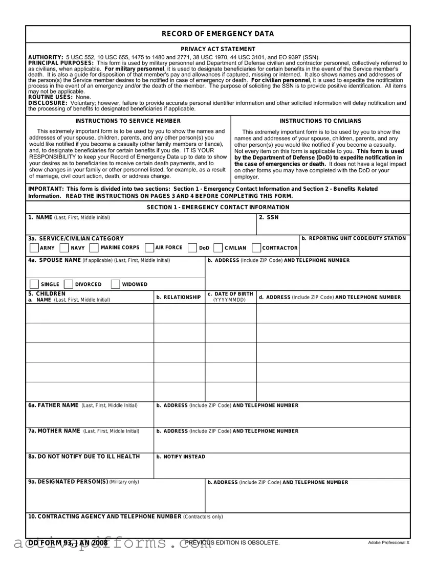 Free DD 93 PDF Template
