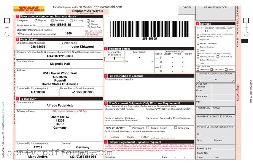 Free Dhl Waybill PDF Template