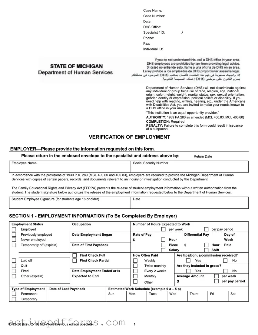 Free Dhs 38 PDF Template