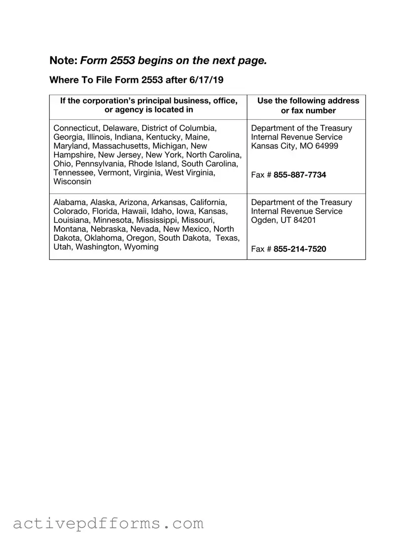 Free IRS 2553 PDF Template