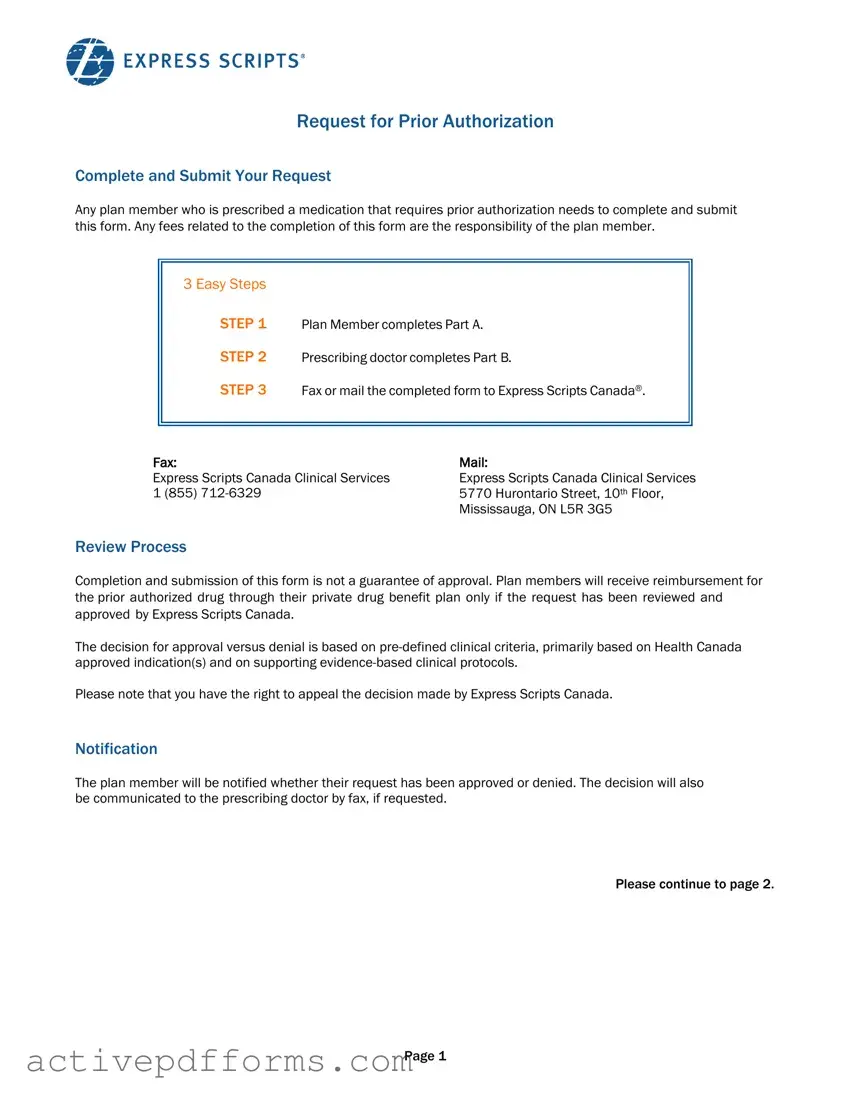 Free Express Scripts Prior Authorization PDF Template