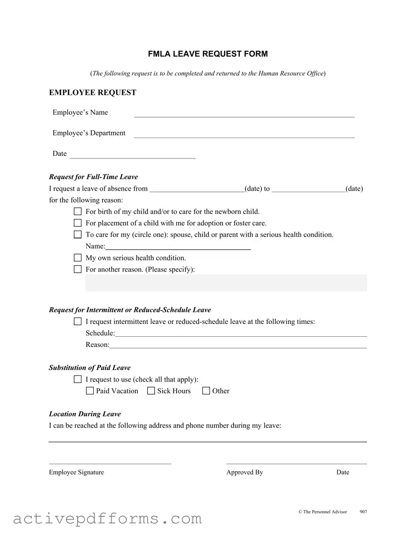 Free Fmla Leave PDF Template