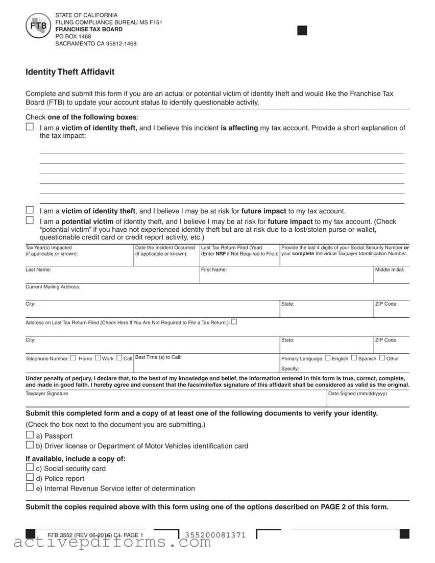 Free Ftb 3552 PDF Template