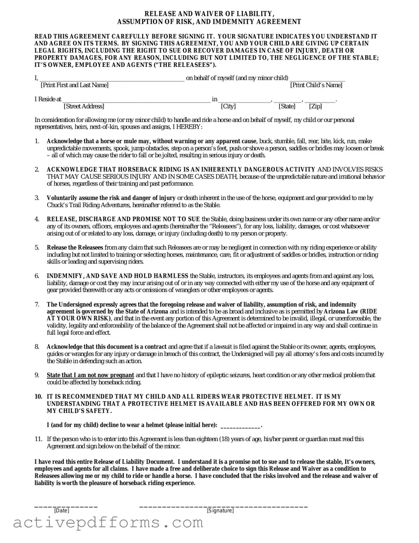 Free Horse Riding PDF Template