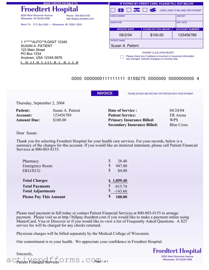 Free Hospital Bill PDF Template