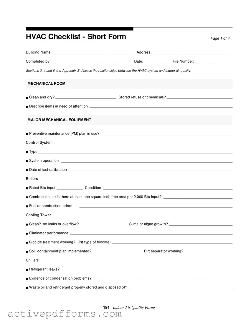 Free Hvac Inspection Checklist PDF Template