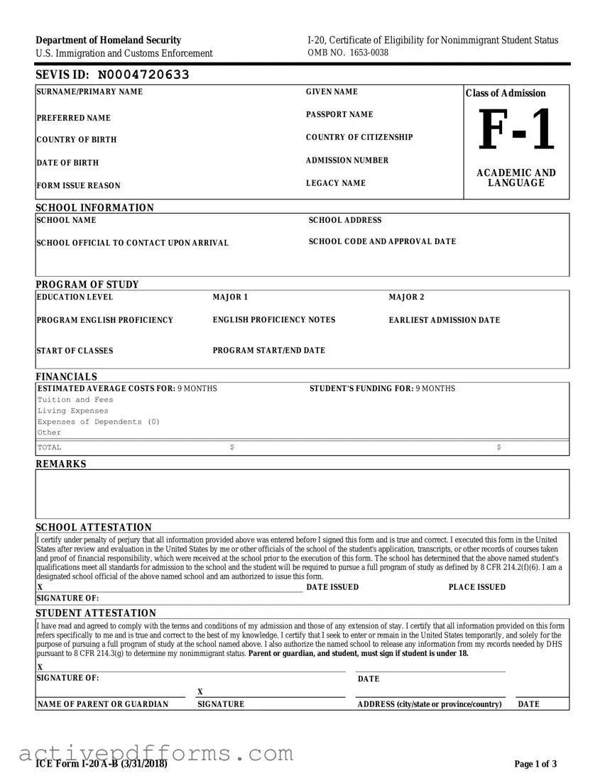 Free I 20 PDF Template