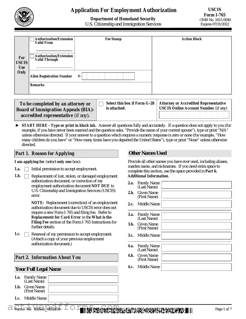 Free I 765 PDF Template