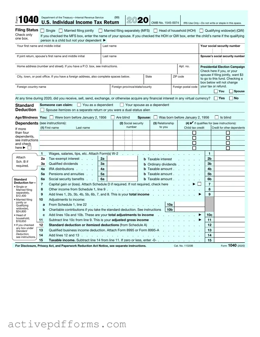 Free IRS 1040 PDF Template