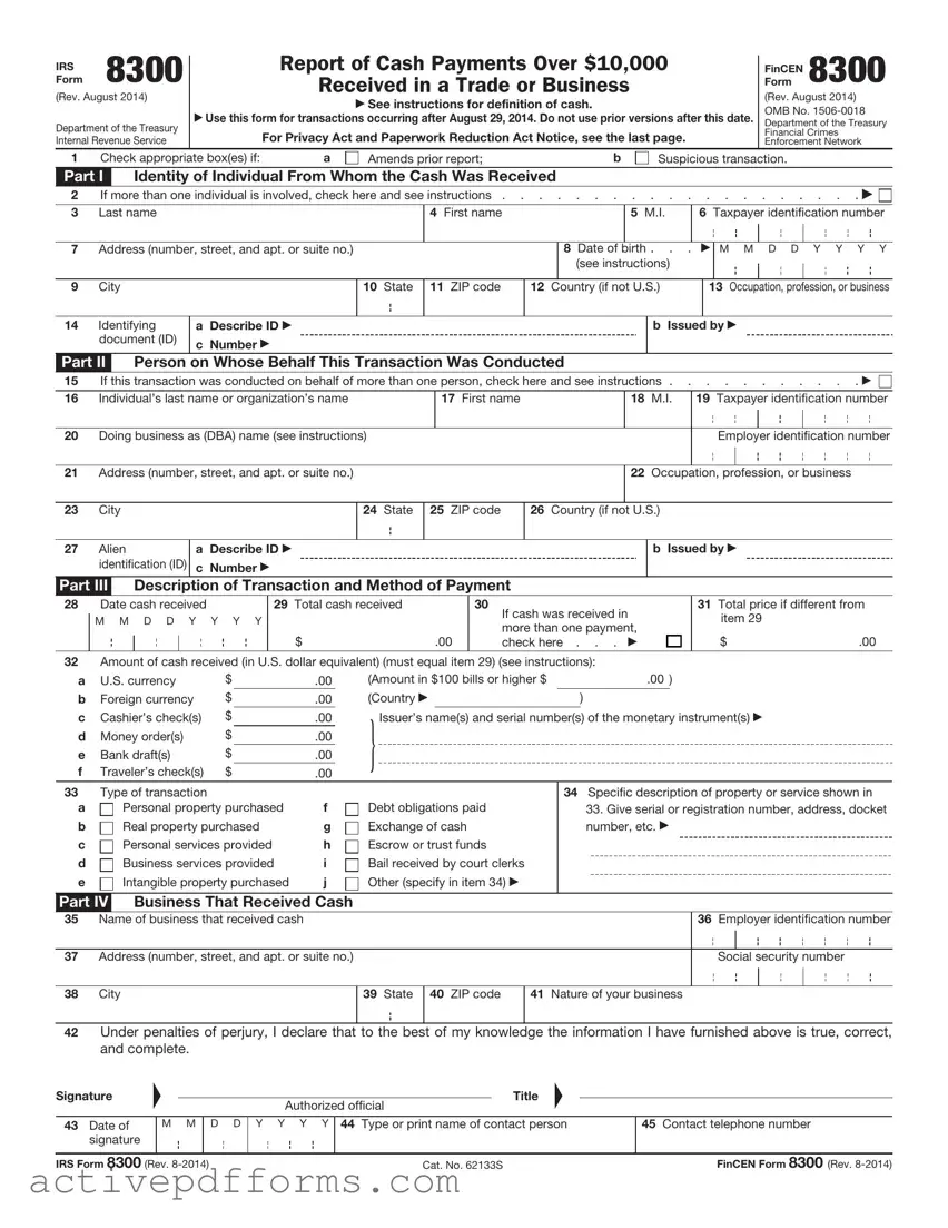 Free IRS 8300 PDF Template