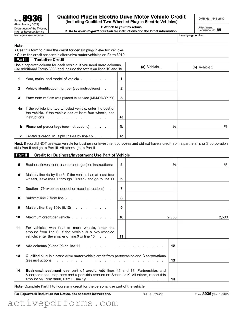 Free IRS 8936 PDF Template