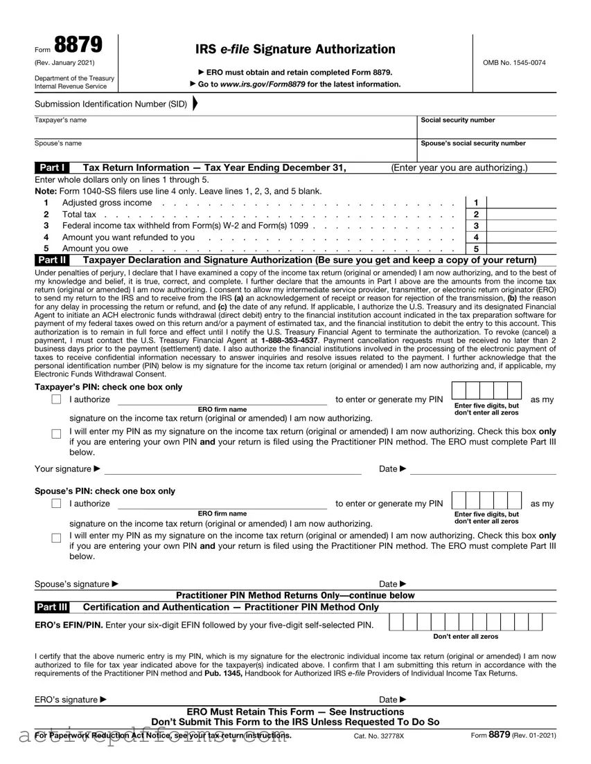 Free IRS 8879 PDF Template