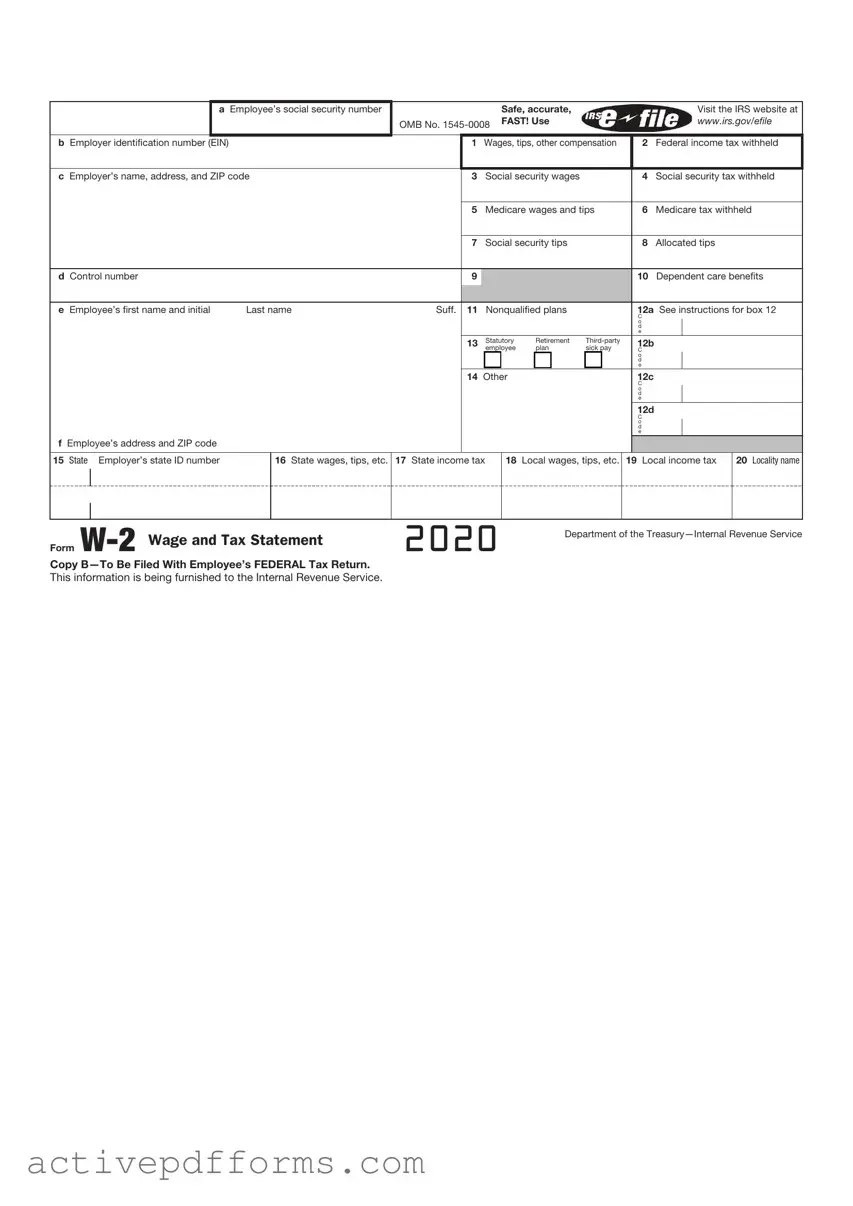 Free IRS W-2 PDF Template