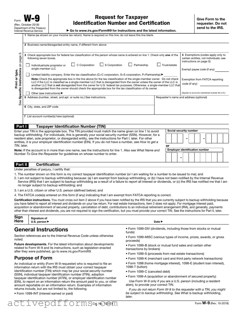 Free IRS W-9 PDF Template