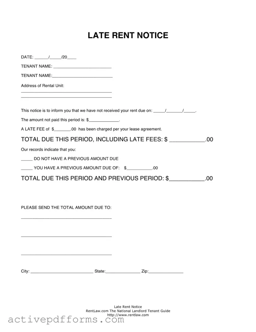 Free Late Rent Letter PDF Template