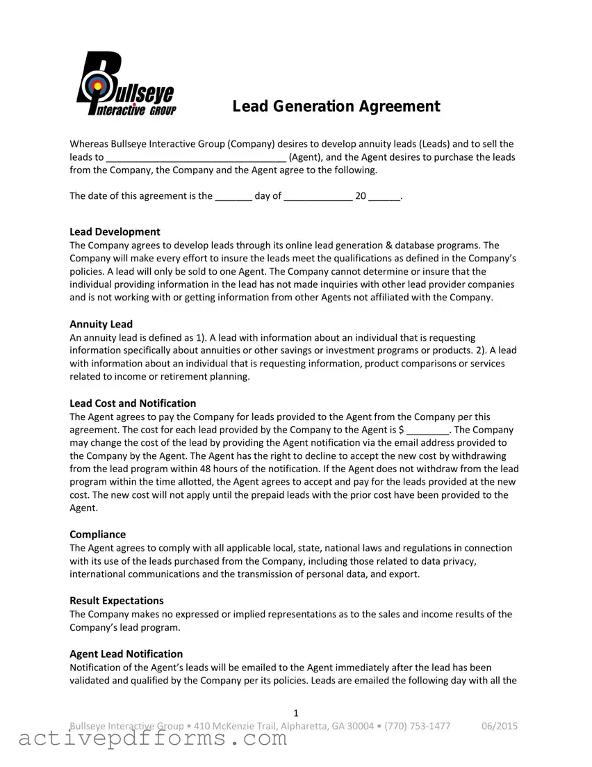 Free Lead Generation Agreement PDF Template
