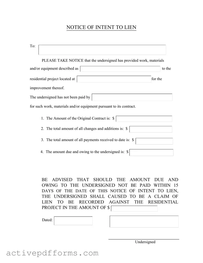 Free Letter Of Lien PDF Template