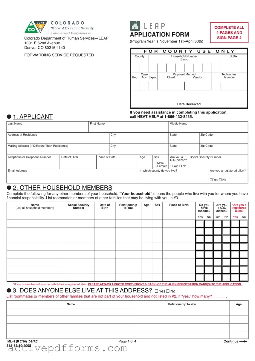 Free Leap application IML-4 PDF Template
