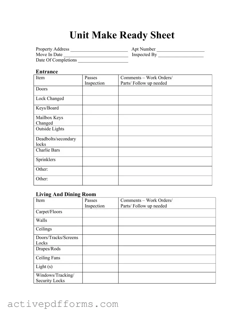 Free Make Ready Checklist PDF Template