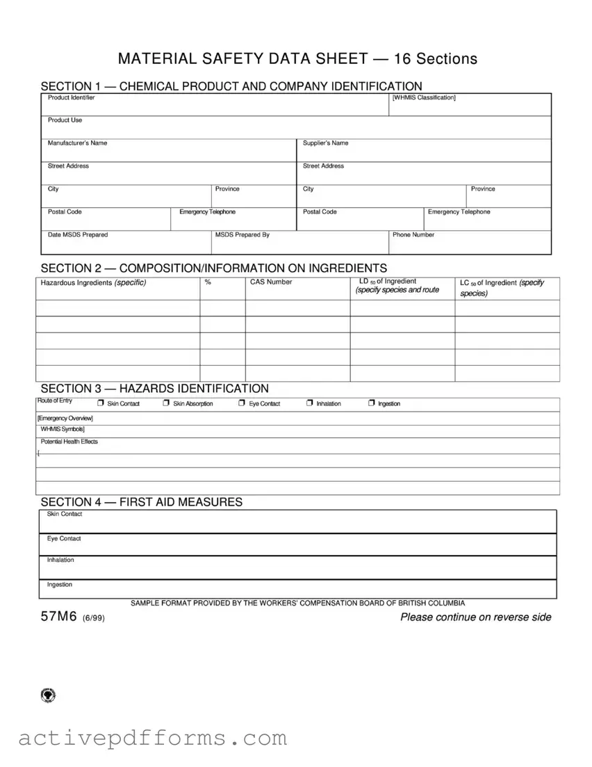 Free Material Safety Sheet PDF Template