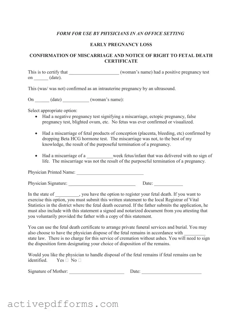 Free Miscarriage Discharge Paper PDF Template