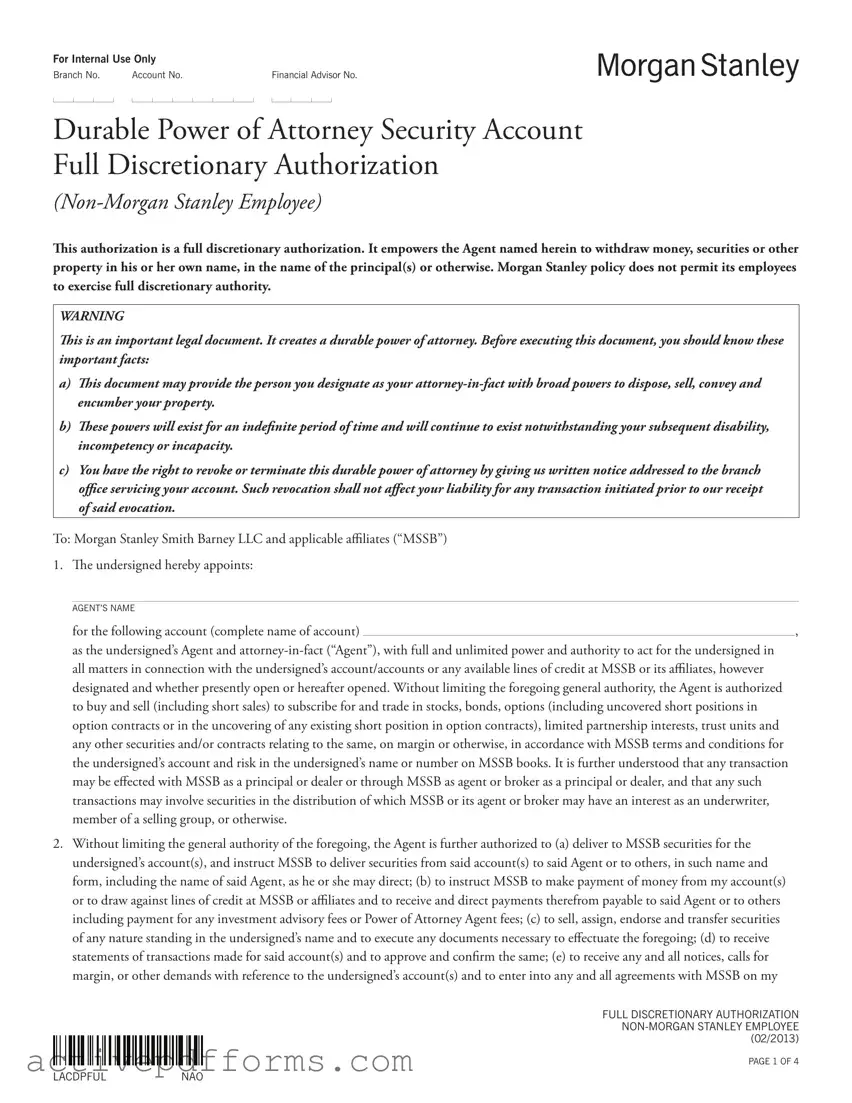 Free Morgan Stanley Power Attorney PDF Template