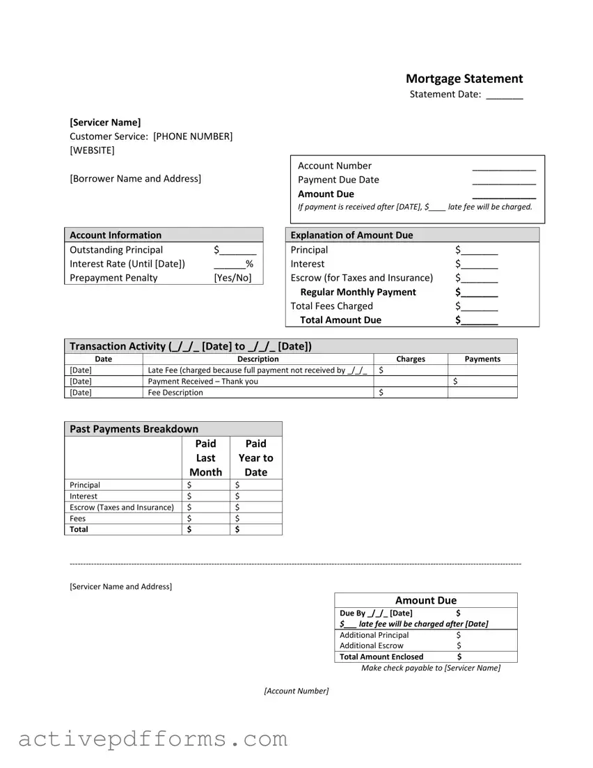 Free Mortgage Statement PDF Template