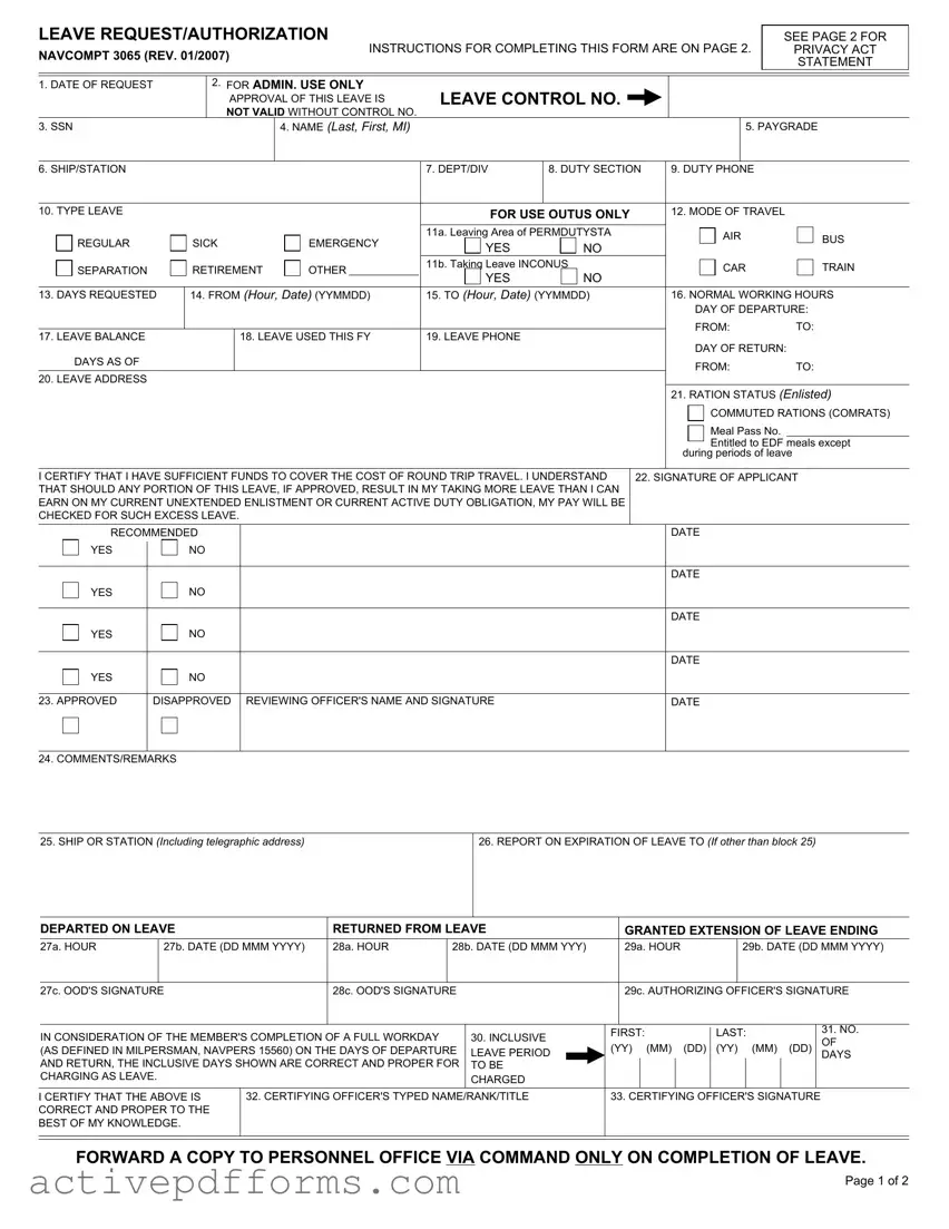 Free Navcompt 3065 PDF Template