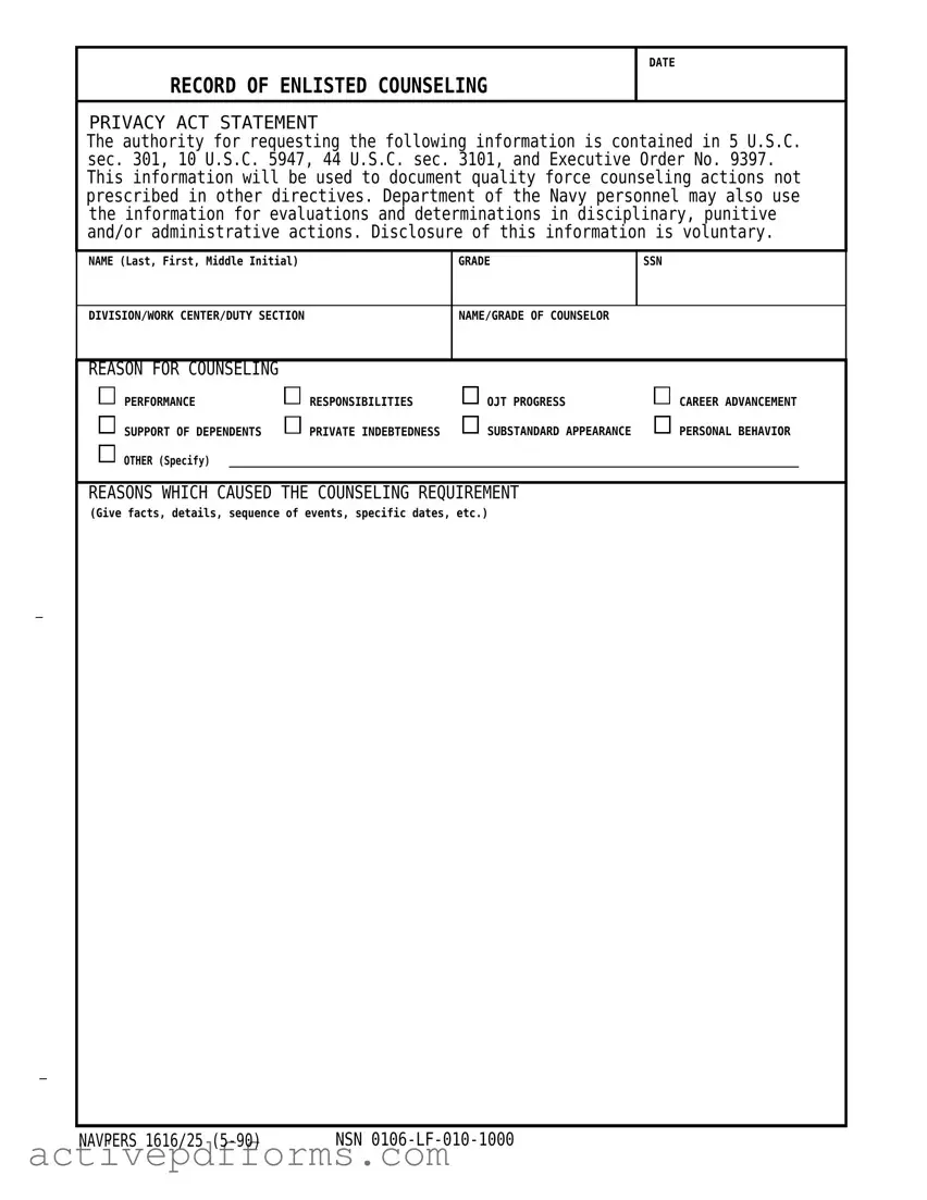 Free Navpers 1616 25 PDF Template