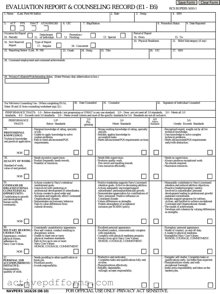 Free Navy Evaluation PDF Template