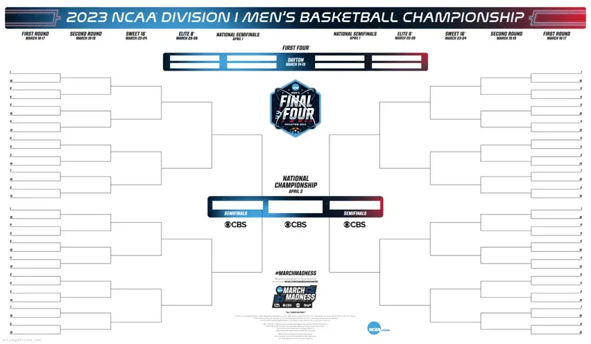 Free NCAA bracket PDF Template