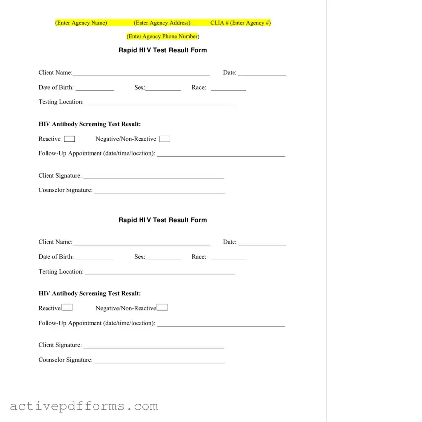 Free Negative Hiv Test PDF Template